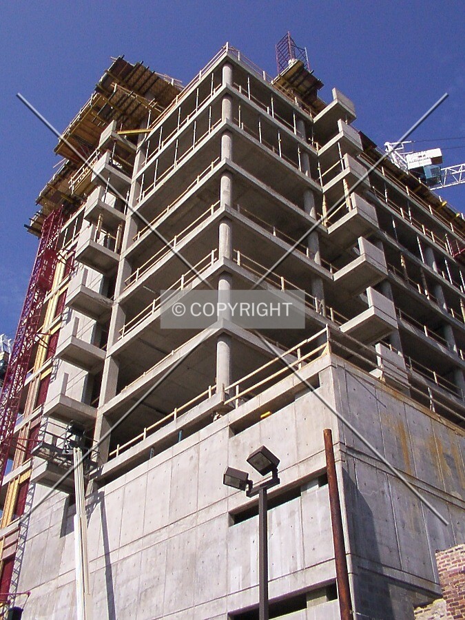 Looking up the southwest corner