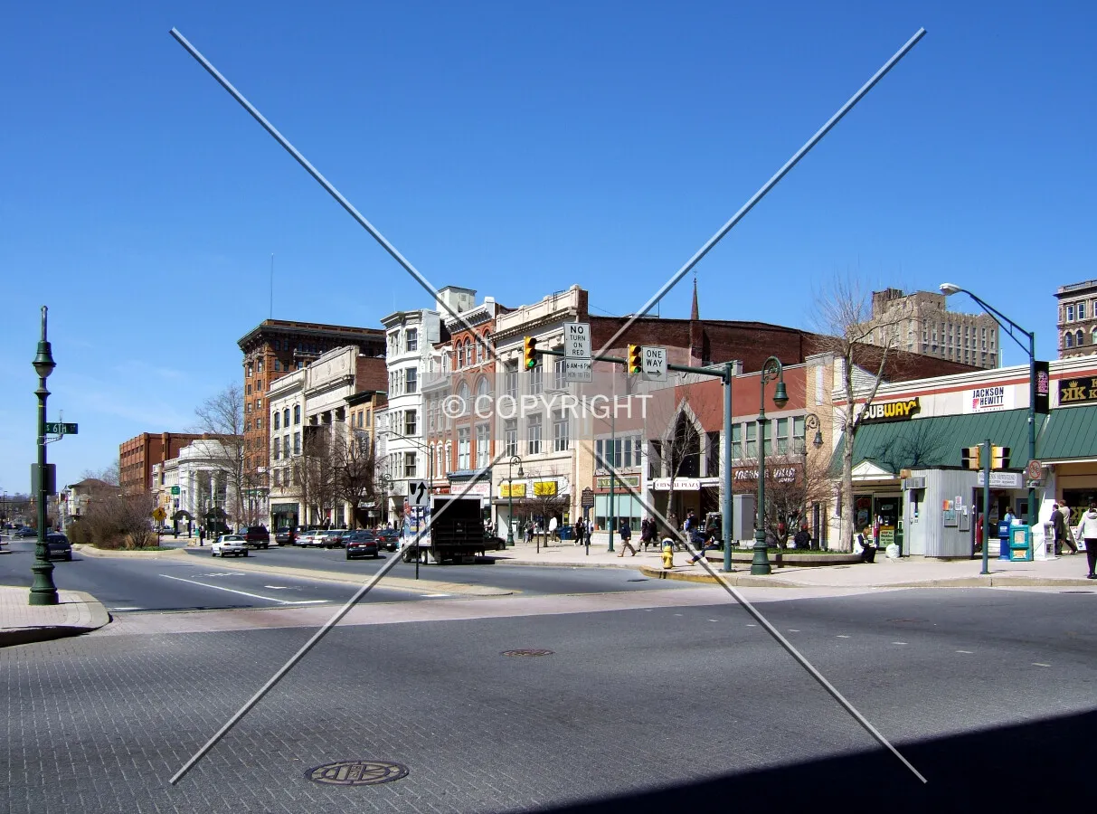 Penn Square from the southeast at 6th Street