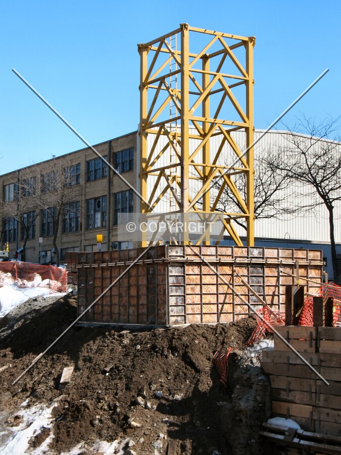 Base of the tower crane from the southwest