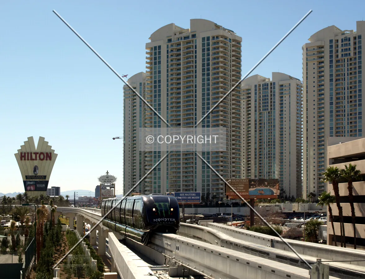 Looking south with approaching monorail