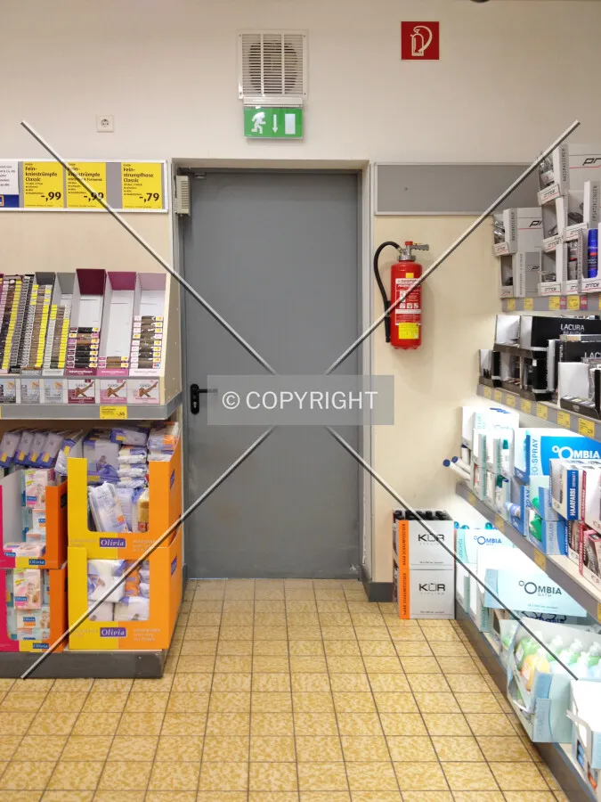 Emergency exit in a supermarket