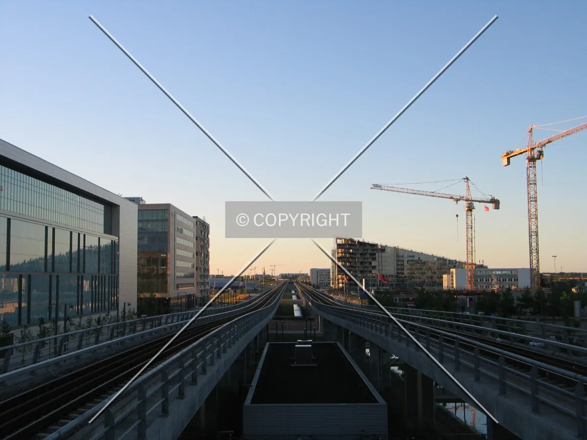 Looking north from Ørestad Metro Station