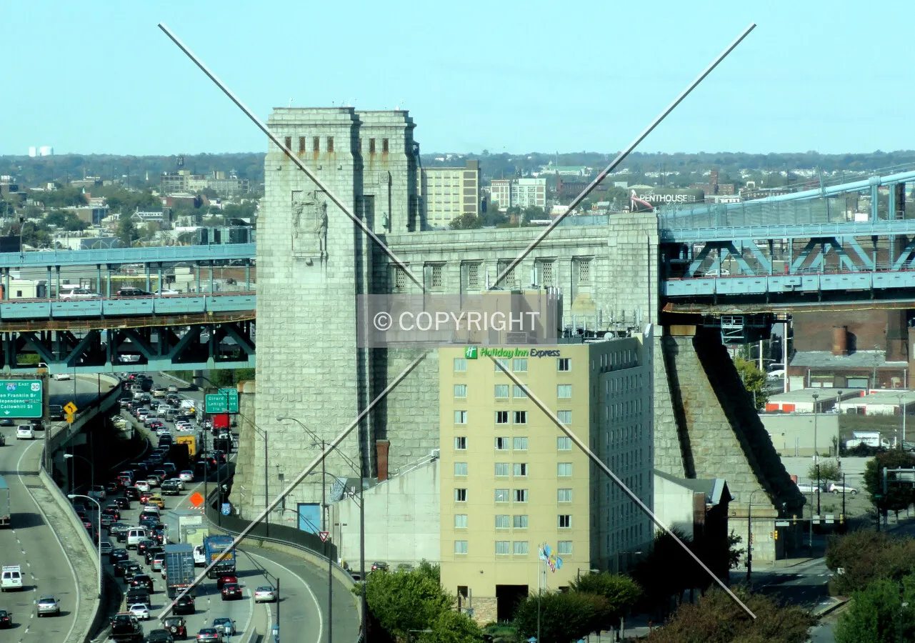 Western pier from the south with Interstate 95 passing beneath