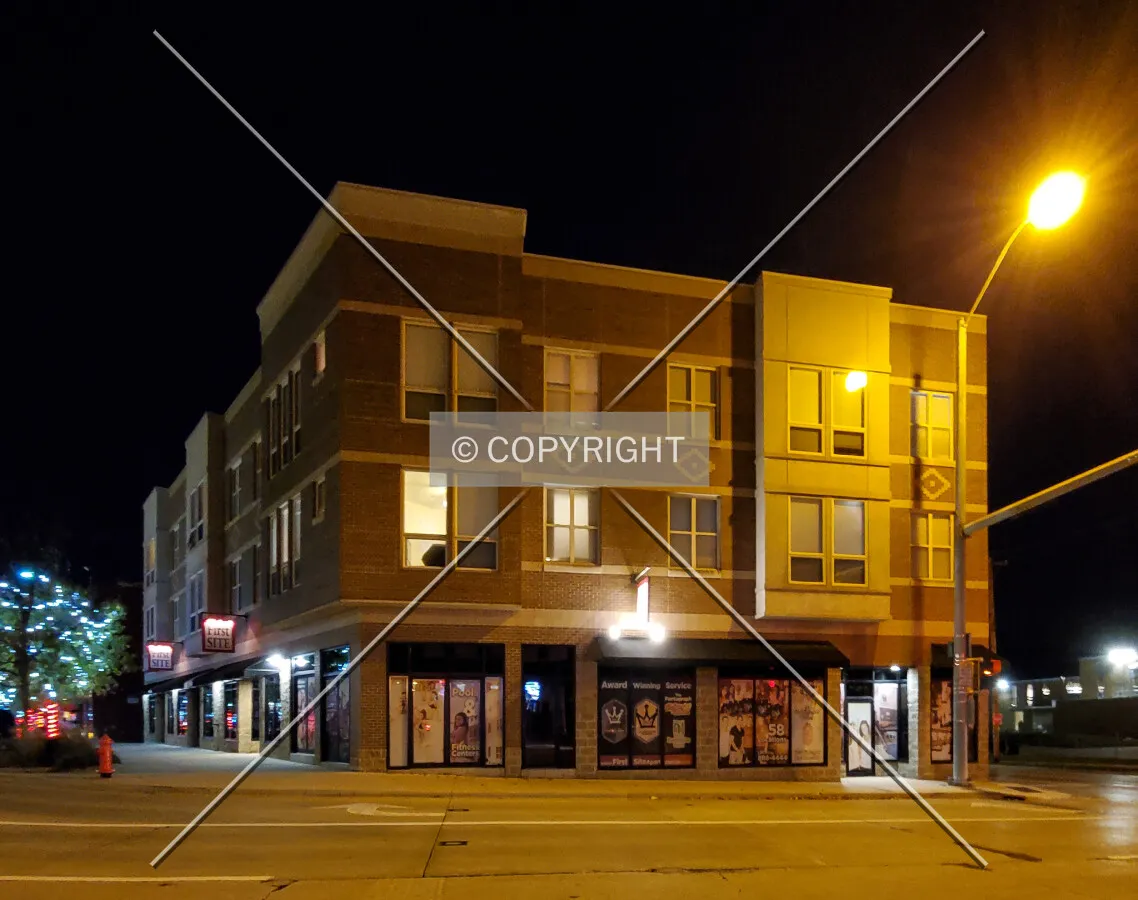 Southeast view at night; November 9, 2019