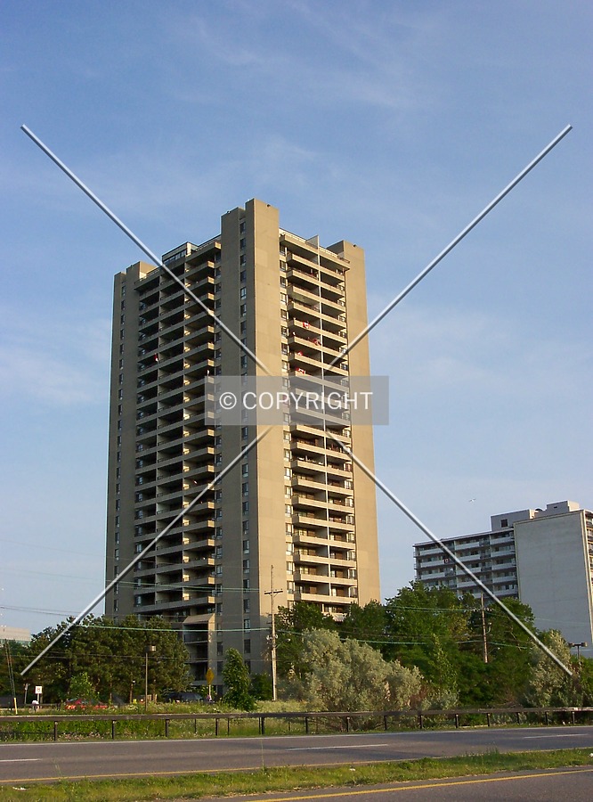 View from across Riverside Drive, facing south