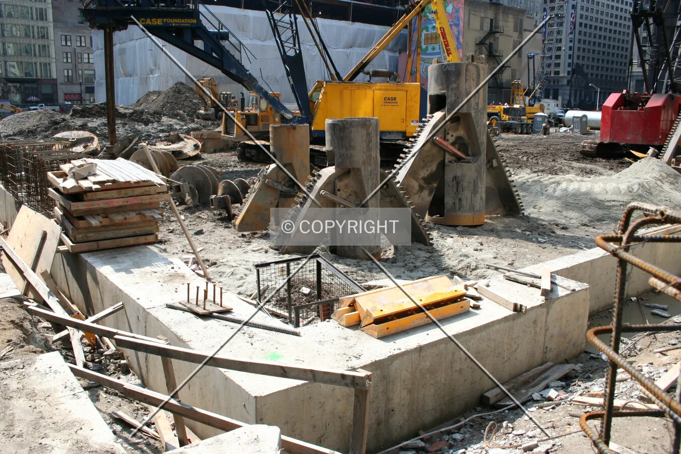 Northeast corner of the foundations
