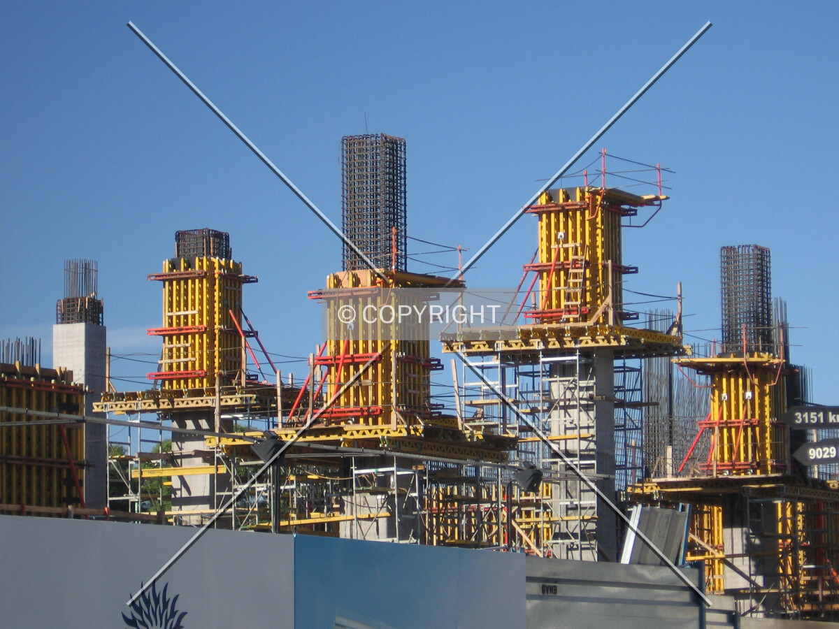 Shuttering works in the middle of the construction