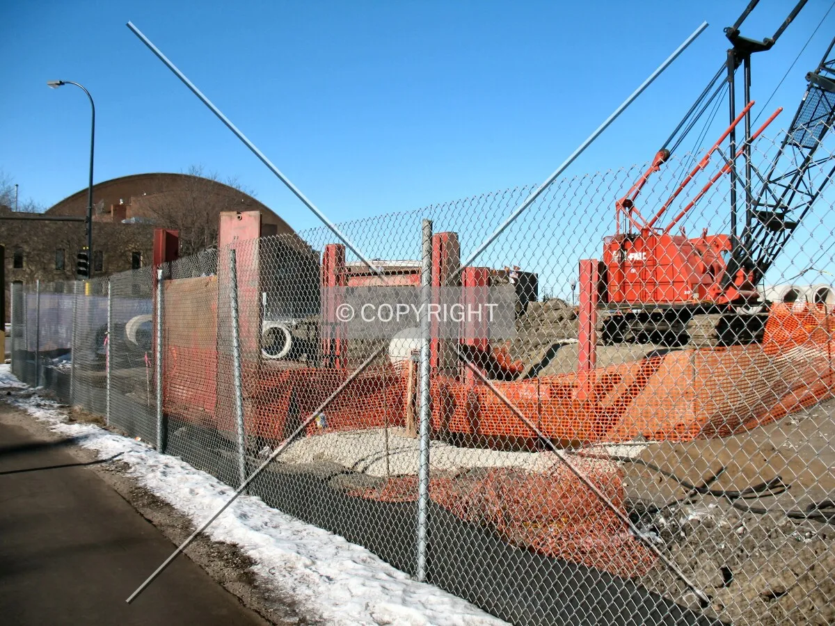 Fencing where the future horseshoe will open to the west