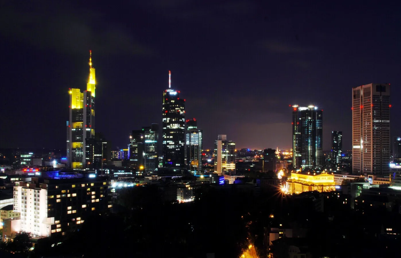Night view over the city