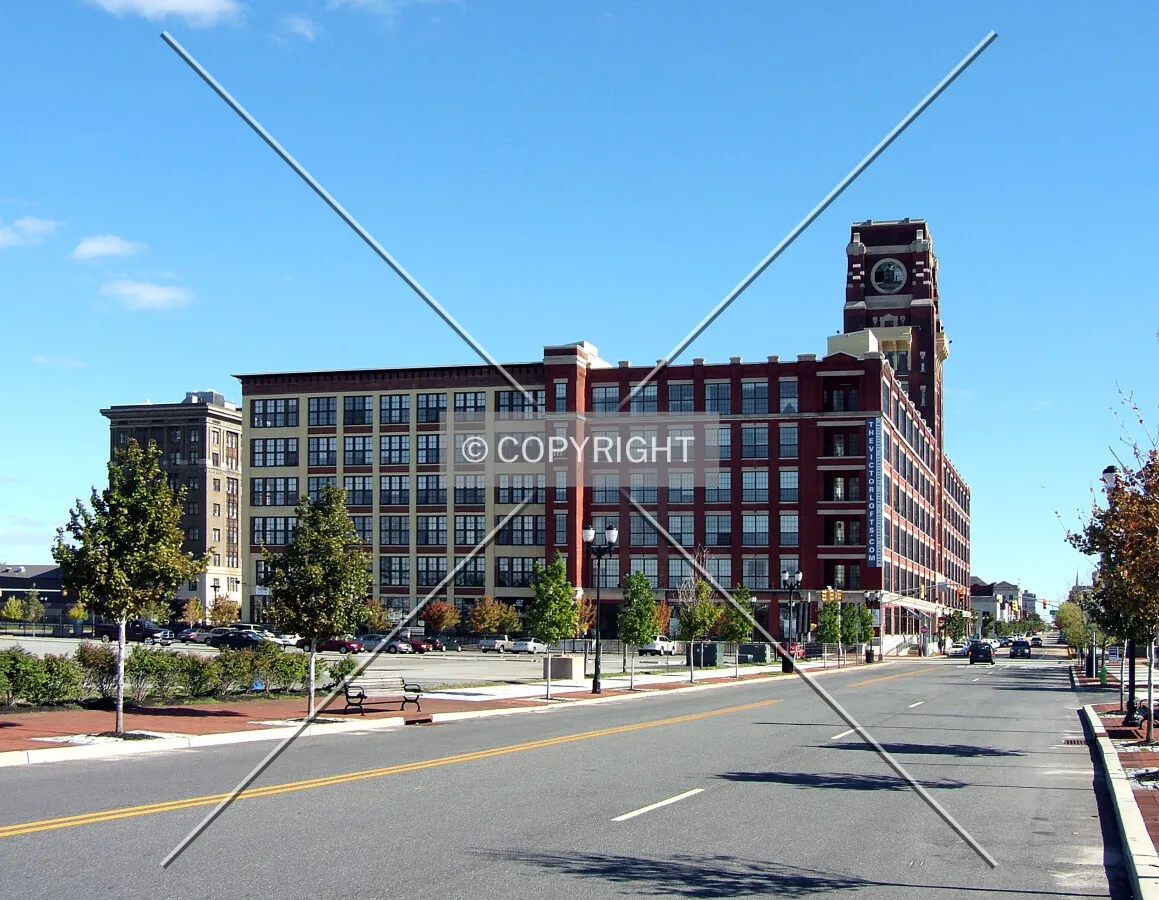 View from the northwest along Market Street