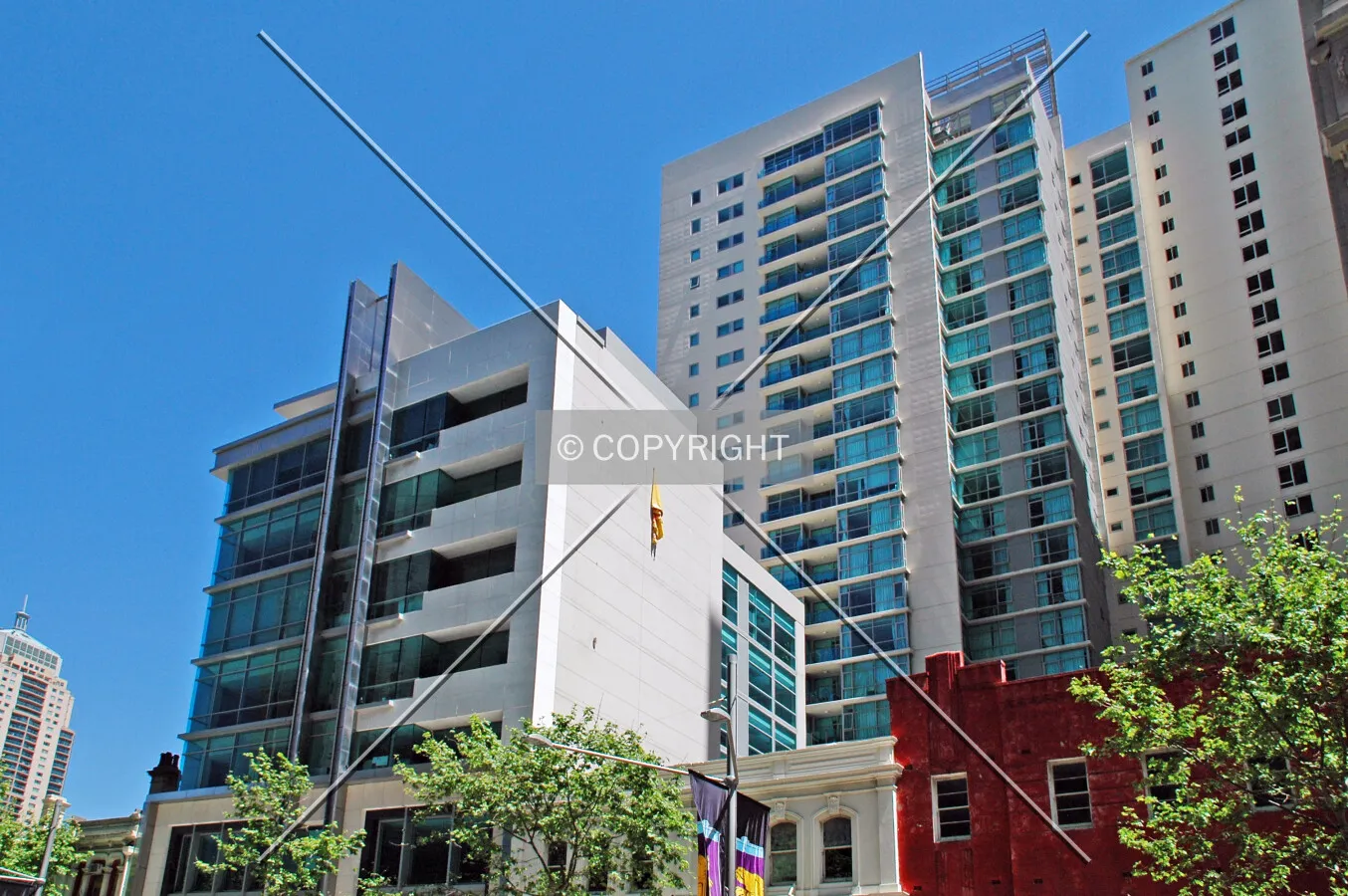 Looking up from George Street
