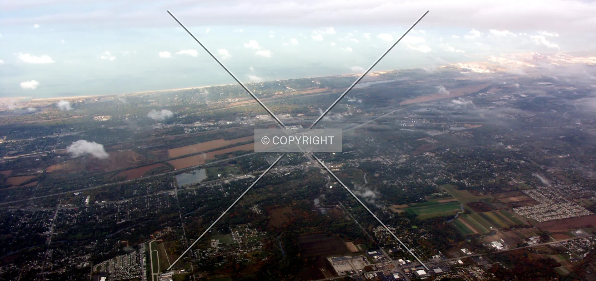 Looking north from the air