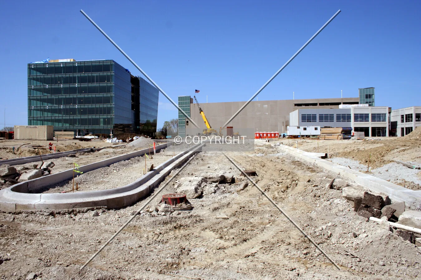 Looking north from the driveway entrance