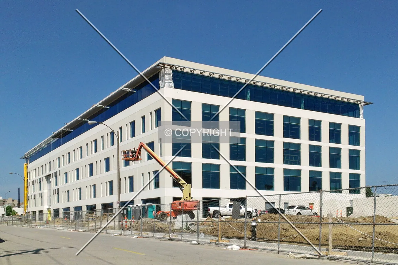 View from the southeast during construction; August 24, 2013