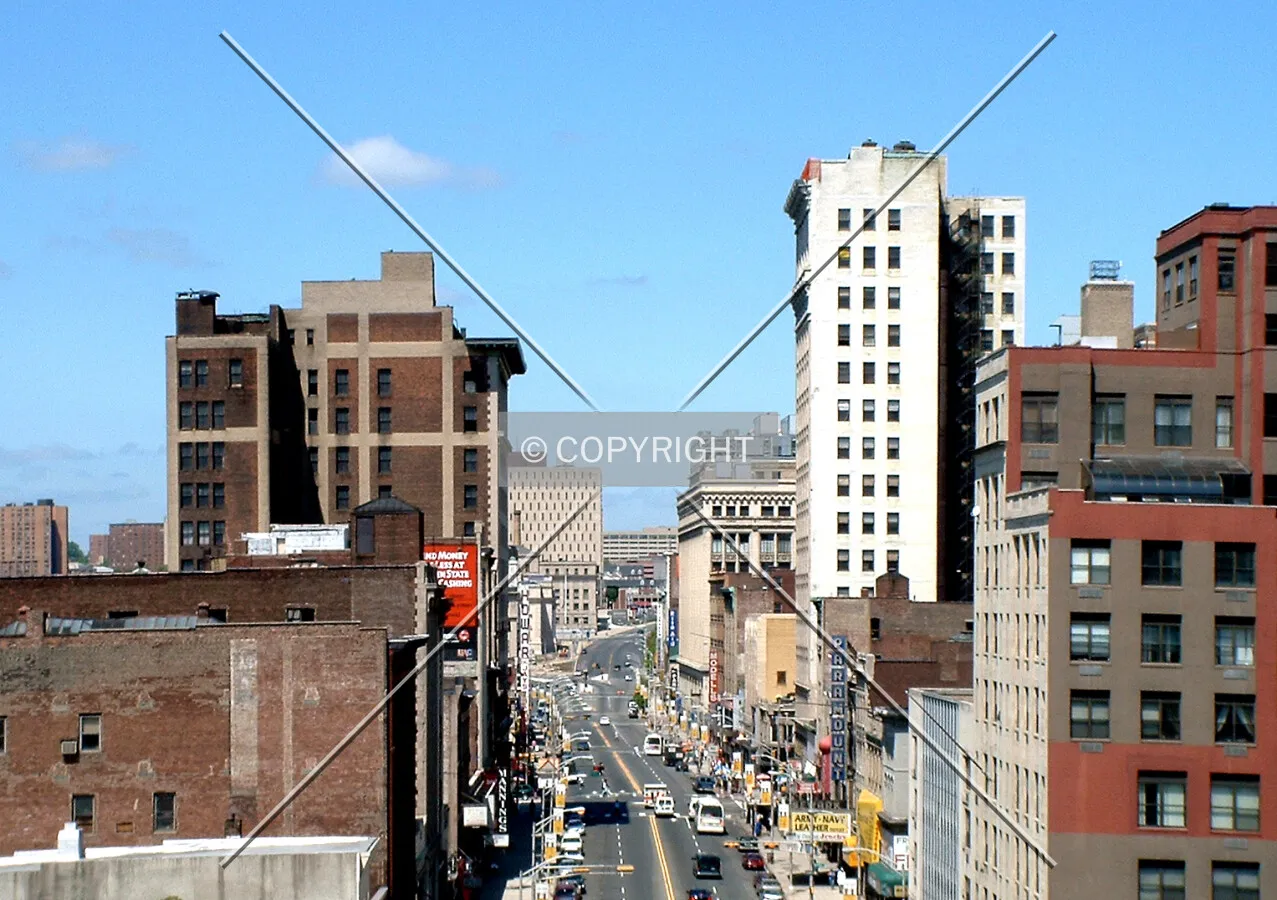 View northwest featuring the Kinney, Fireman's Insurance, and Renaissance Towers buildings
