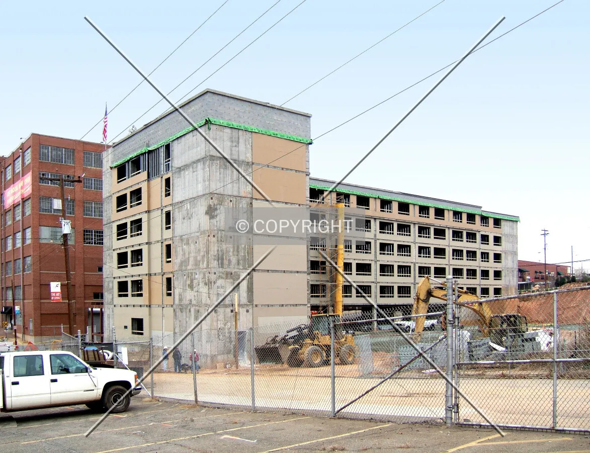 View from the southeast across 6th Street