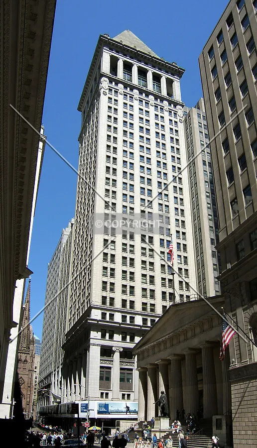 View from the southeast on Wall Street