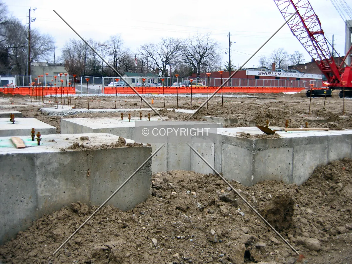Foundation at the northwest corner