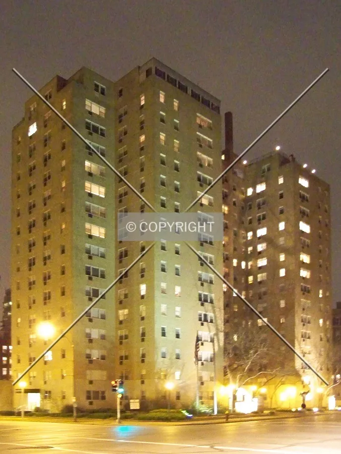 View from the northwest at night