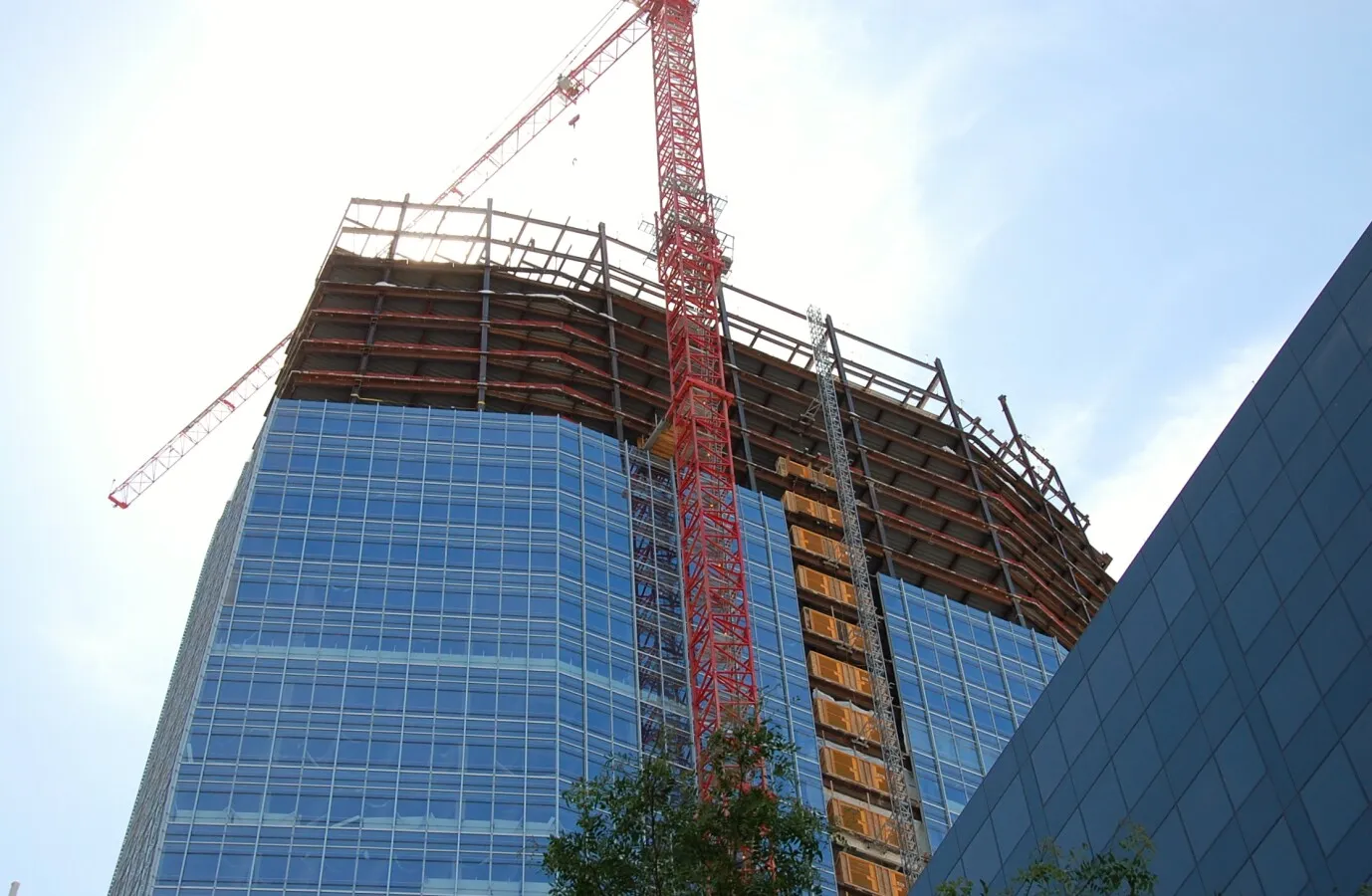 Looking up to the southwest