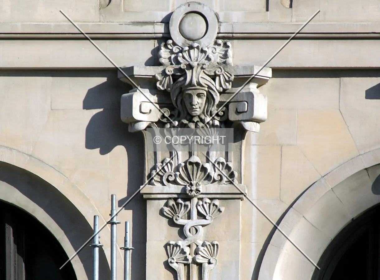 Facade detail on the Congress Street side