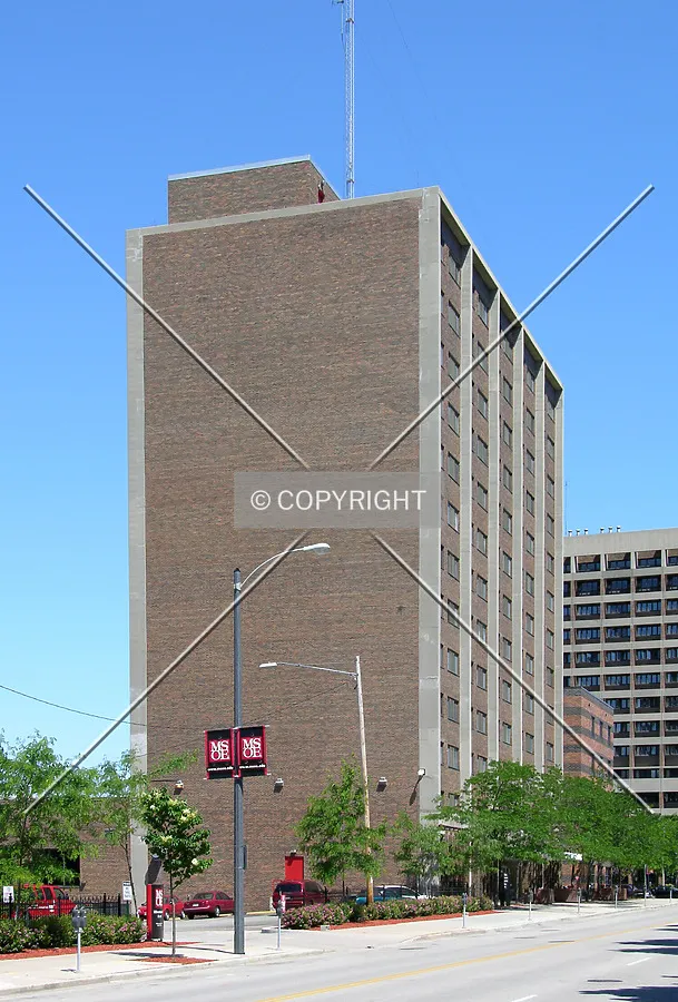 From across North Milwaukee Street to the southeast