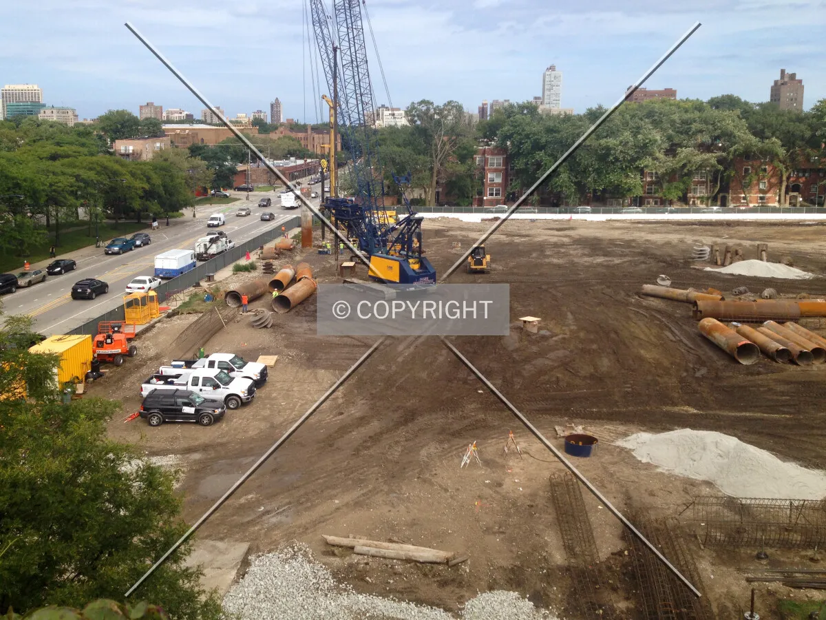 Looking east over the site