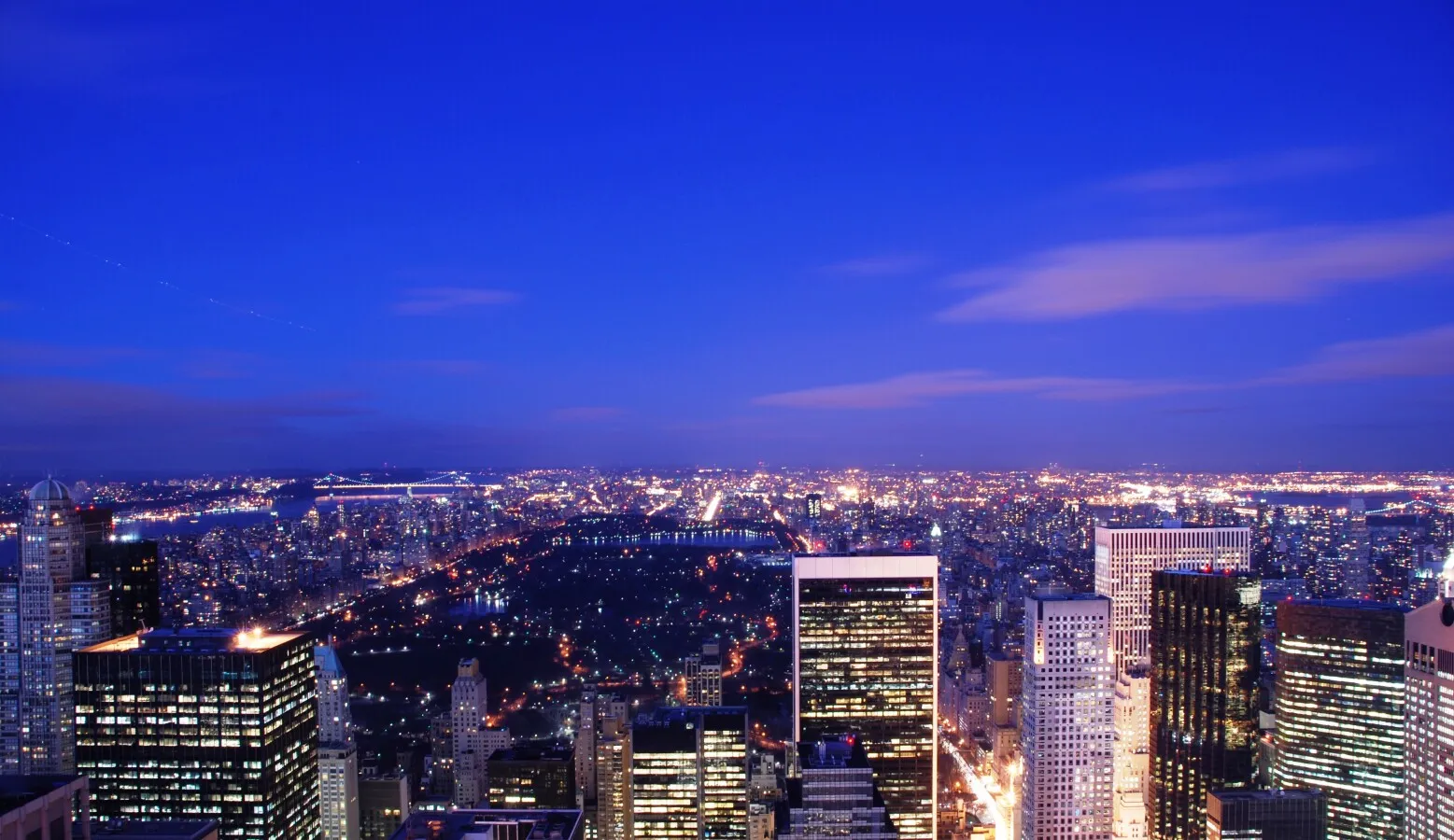 Blue moment over the central park