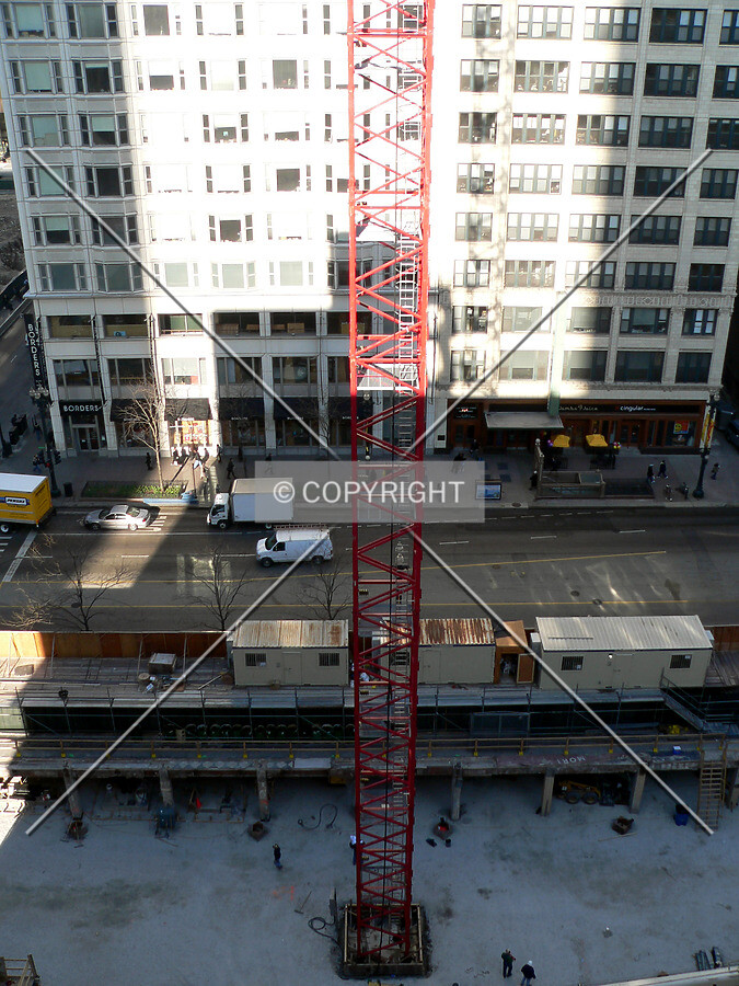 The tower portion of the crane