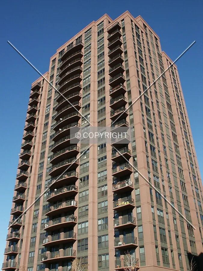 Looking up the southwest corner