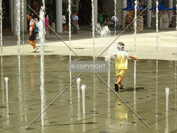 Water feature on main plaza