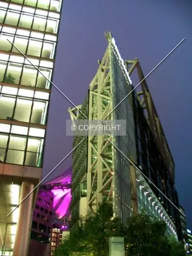 Sony Centre buildings in evening