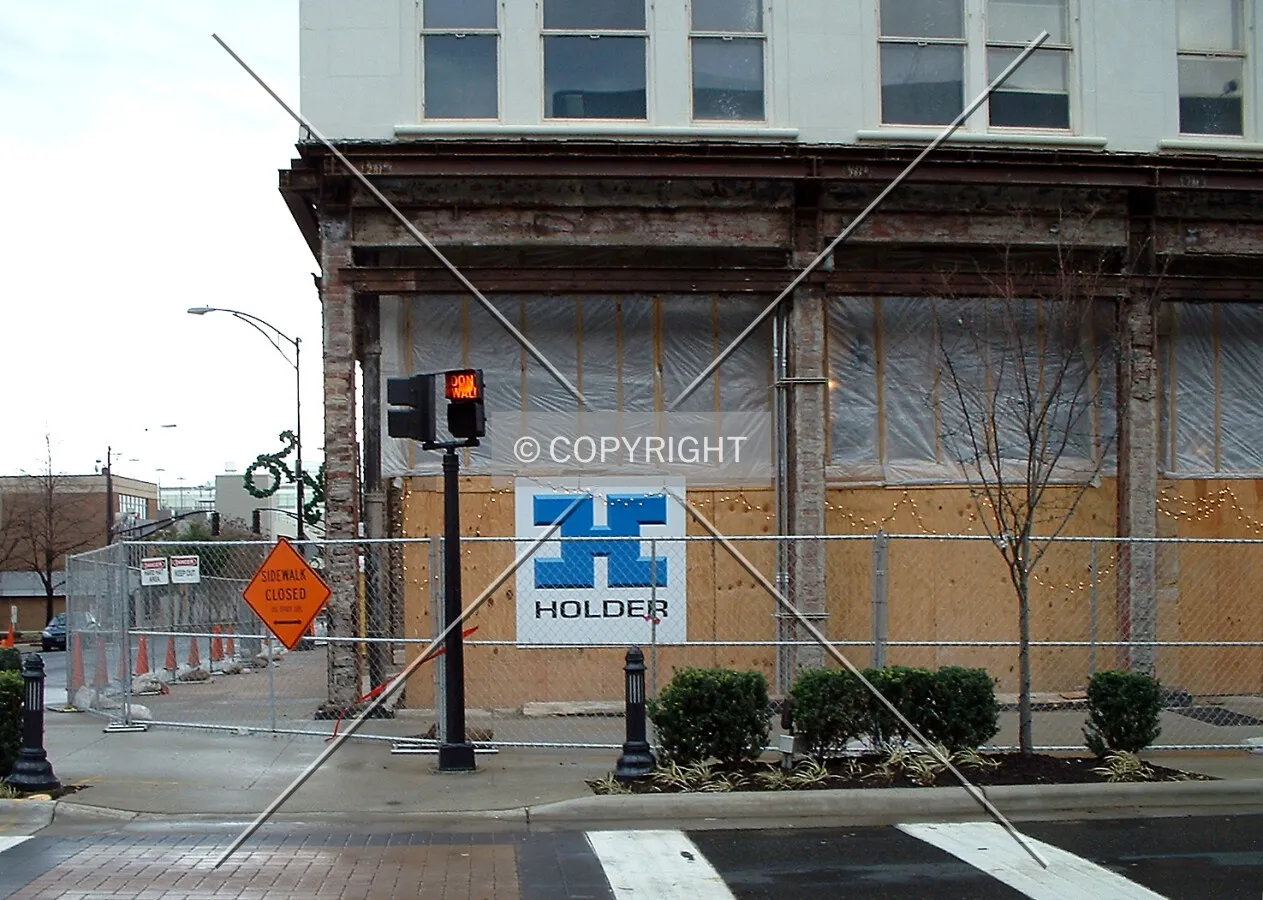 View from the north across Fourth Street along Cherry Street