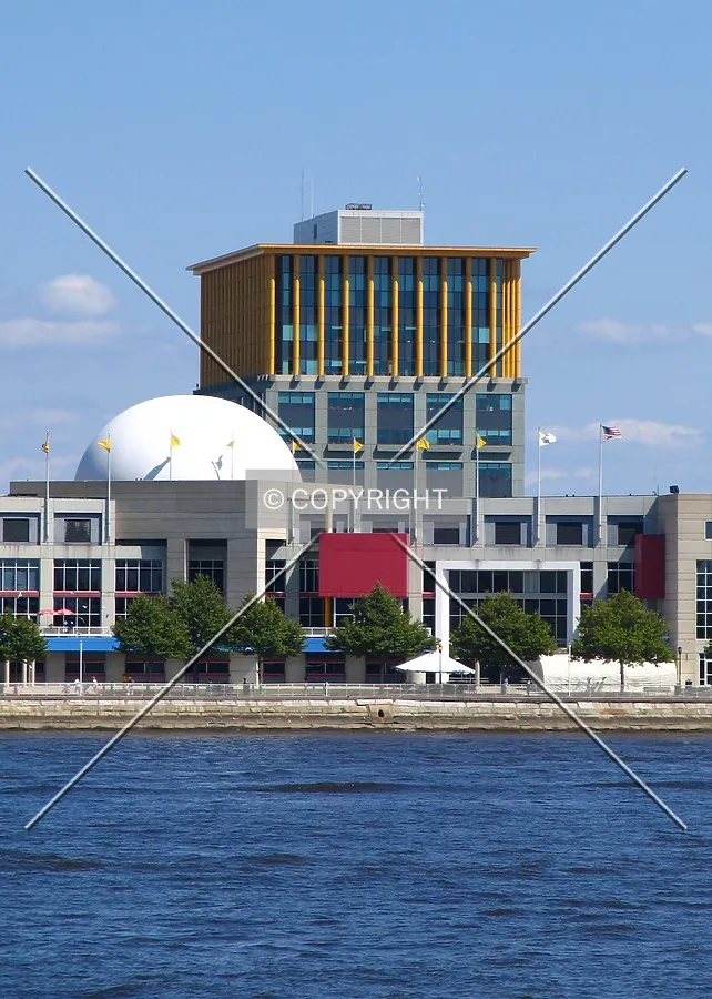 From the west in Philadelphia, above the NJ State Aquarium