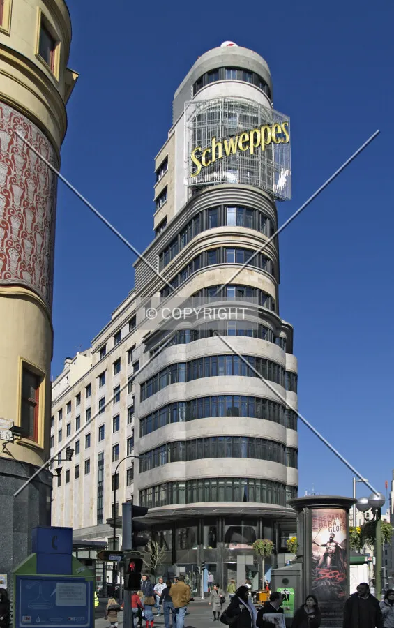 As seen from Plaza de Callao