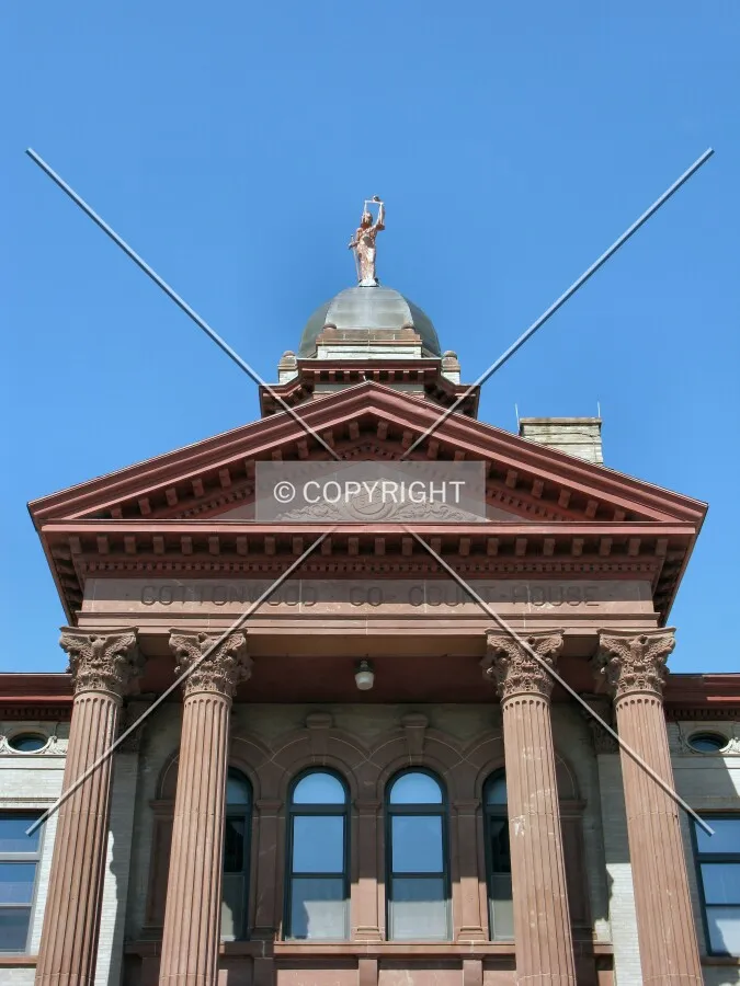 Looking up from the main entrance walk