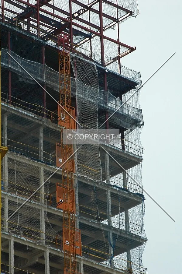 Steel frame with fire protection