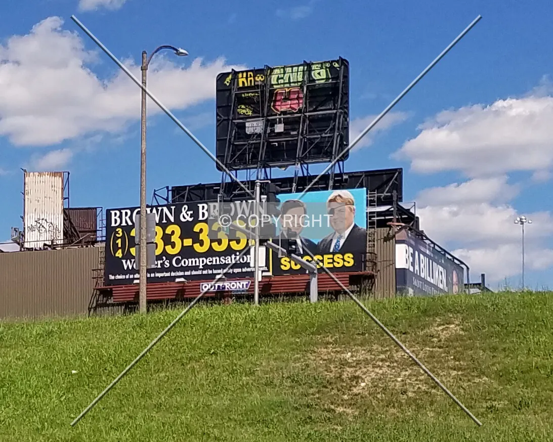 Billboards on the roof from the southeast; June 7, 2017