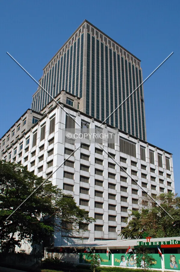 Looking up the northwest corner