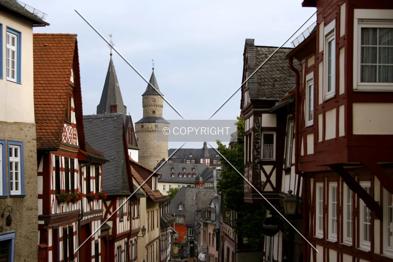 Looking north through the city center
