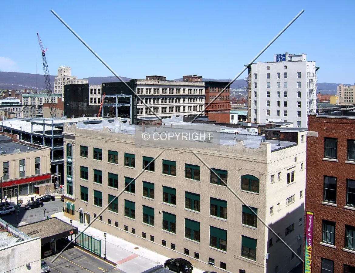 View from the south toward Washington Avenue