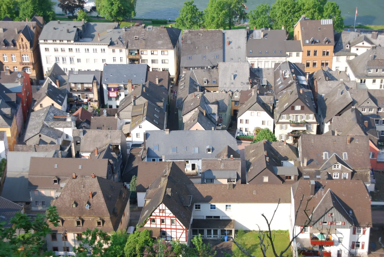 Town centre in the evening sun