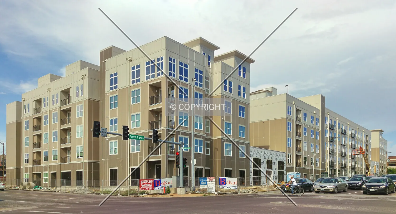 View from the southwest during construction; June 15, 2015