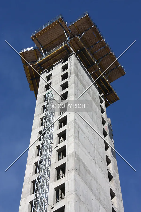 Looking up from the base