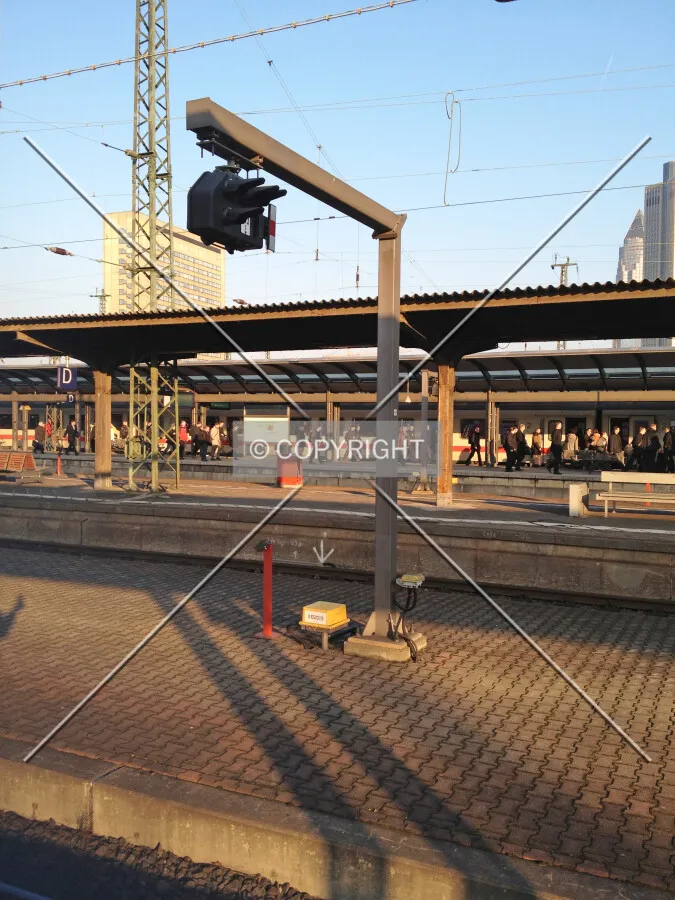 A gantry with a rail traffic signal