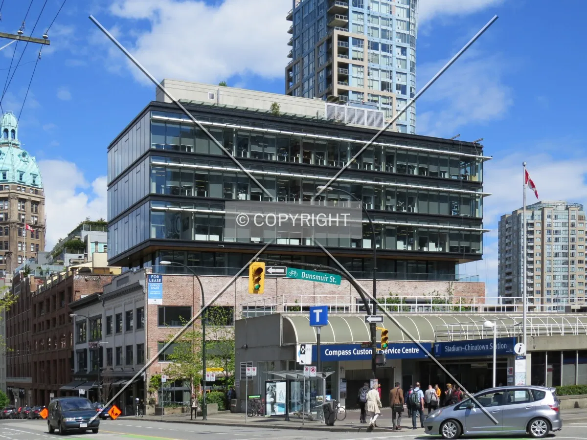 View to the northeast across Beatty Street & Dunsmuir Street