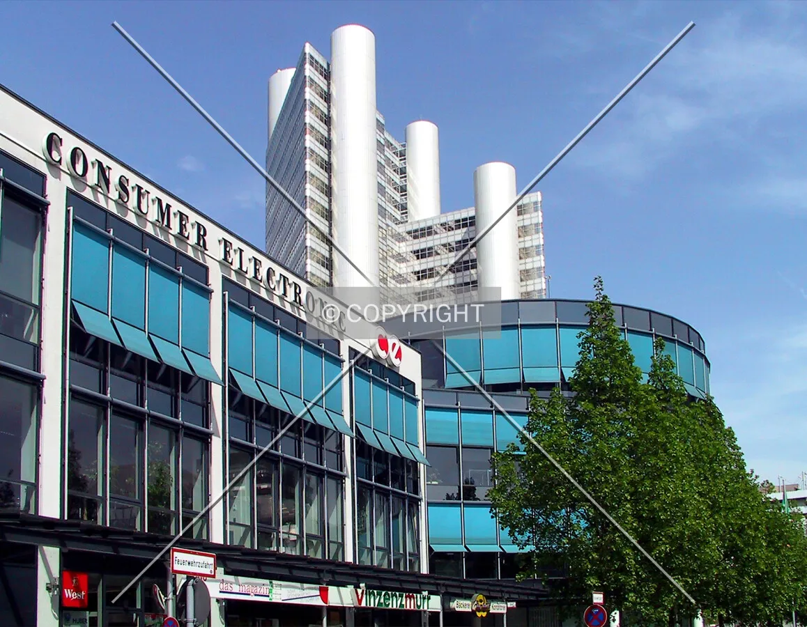 Towering over shopping center