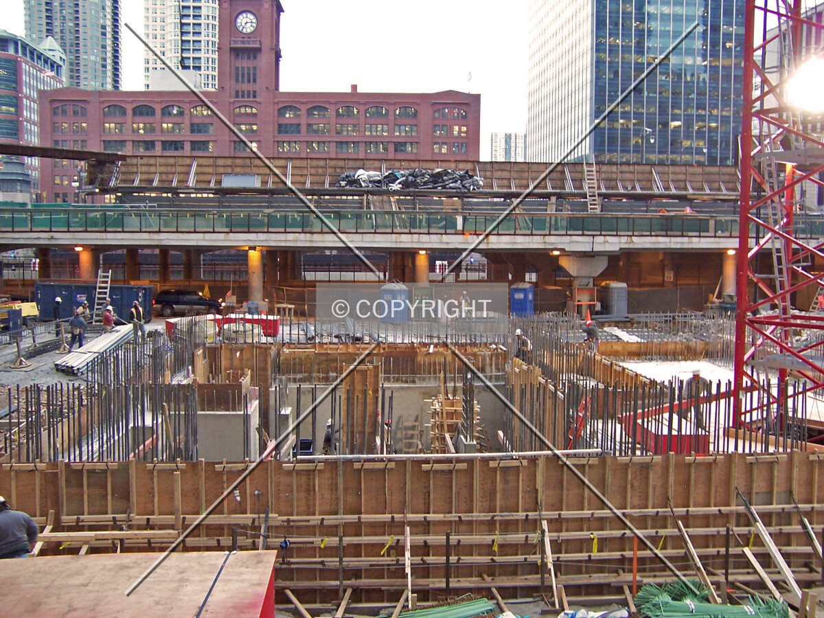Looking north across the site