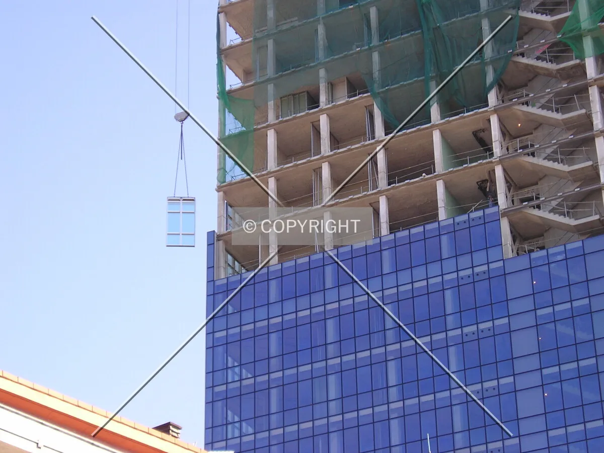 Glass installation, north facade