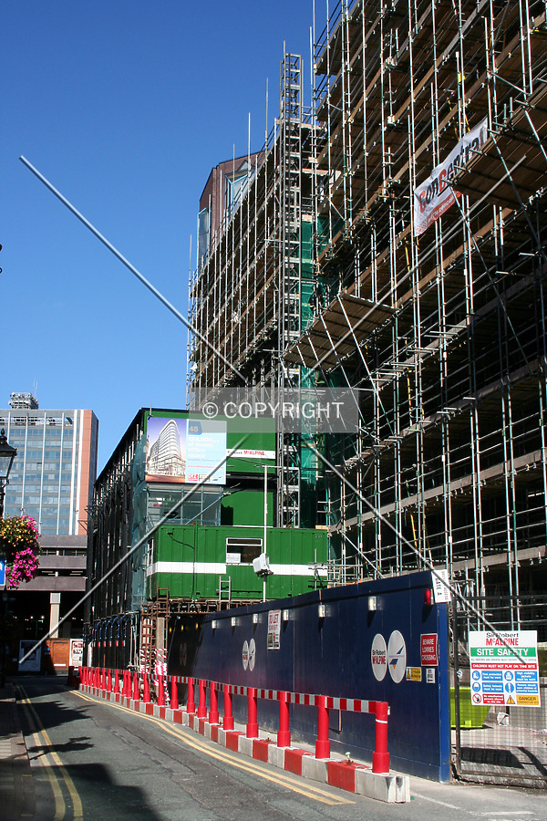 Looking down the side of the construction